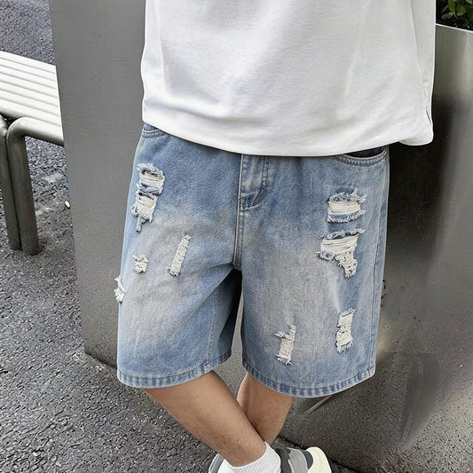🔥Nouveautés et best-sellers – Shorts en jean déchirés et vieillis pour homme