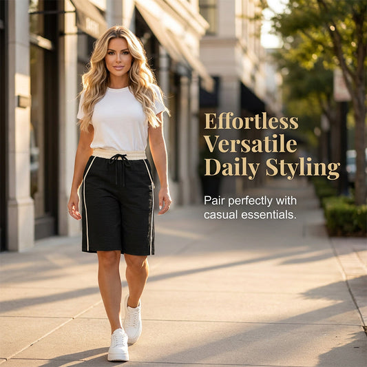 🔥Nouveautés et best-sellers – Short décontracté à taille haute et motifs color-block