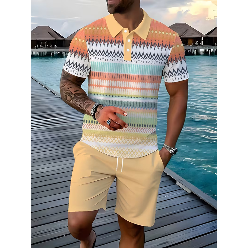 👕 PROMO -50% ! 💥 Set 2 Pièces Chemise & Short Homme Imprimé Numérique – Tissu Premium Respirant, Coupe Athlétique, Infroissable · 5 Coloris · S–6XL ✨ 2 Achetés = Livraison Gratuite