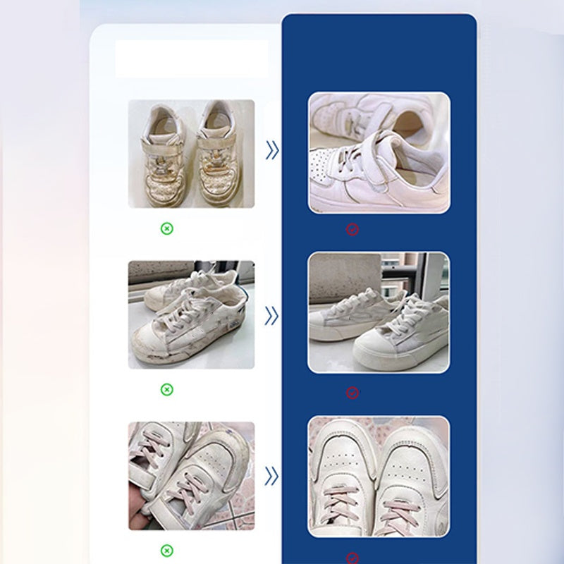Nettoyant pour chaussures blanc en mousse sans eau avec brosse