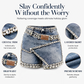 Short-jupe en denim multicouche pour femme, orné de strass Rhinsten