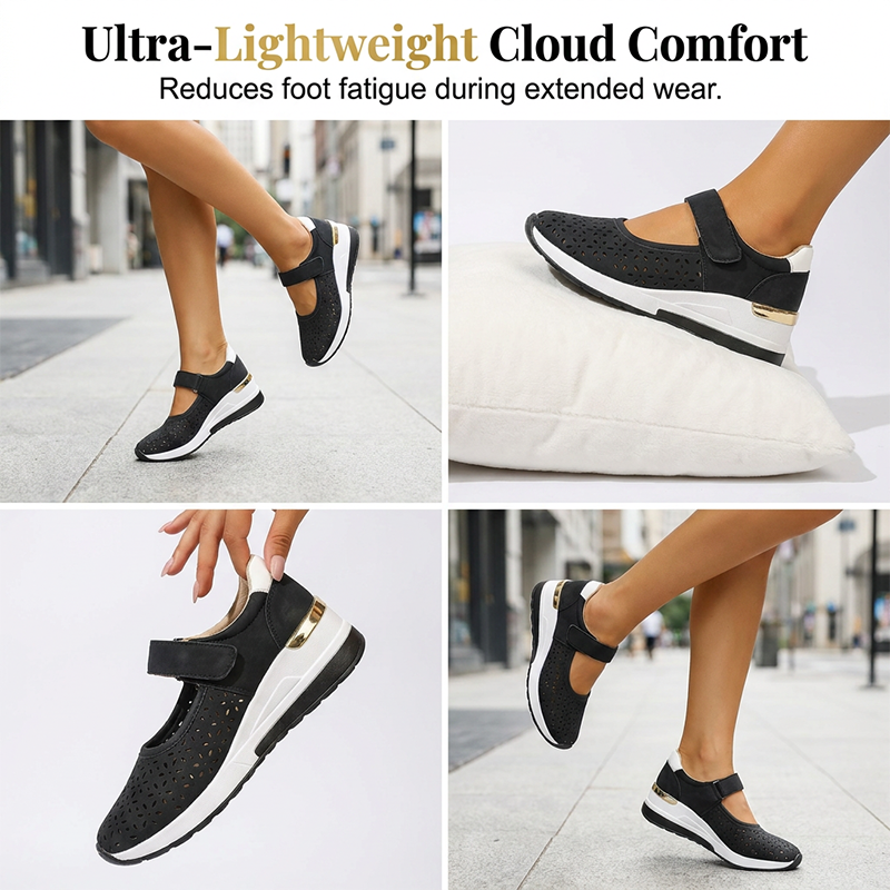 Chaussures à plateforme ajourées respirantes pour femmes