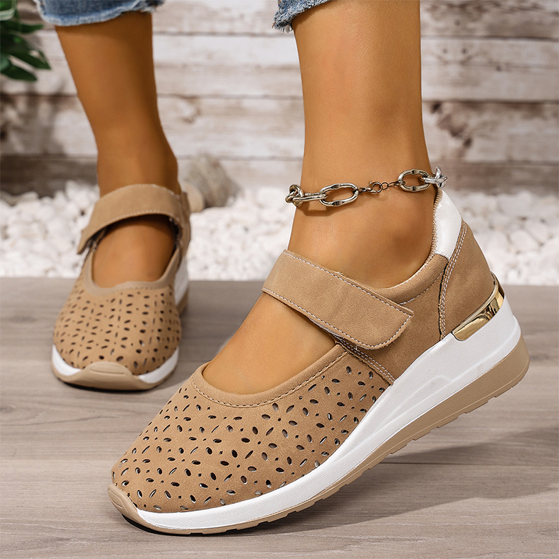 Chaussures à plateforme ajourées respirantes pour femmes
