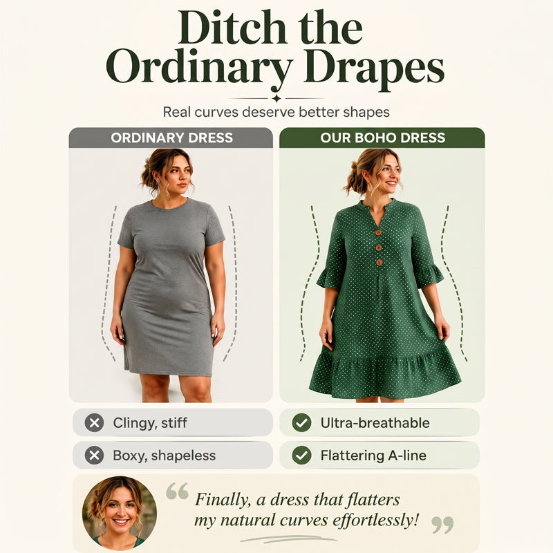 Robe d'été à pois pour femme avec manches à volants – Chic et flatteuse sans effort ✨