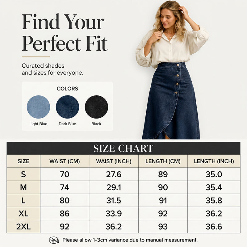 💙🔥Jupe en jean à taille haute et coupe asymétrique pour femme – Un style vintage tout en simplicité