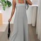 Robe longue sans manches style deux pièces avec découpes sur les côtés