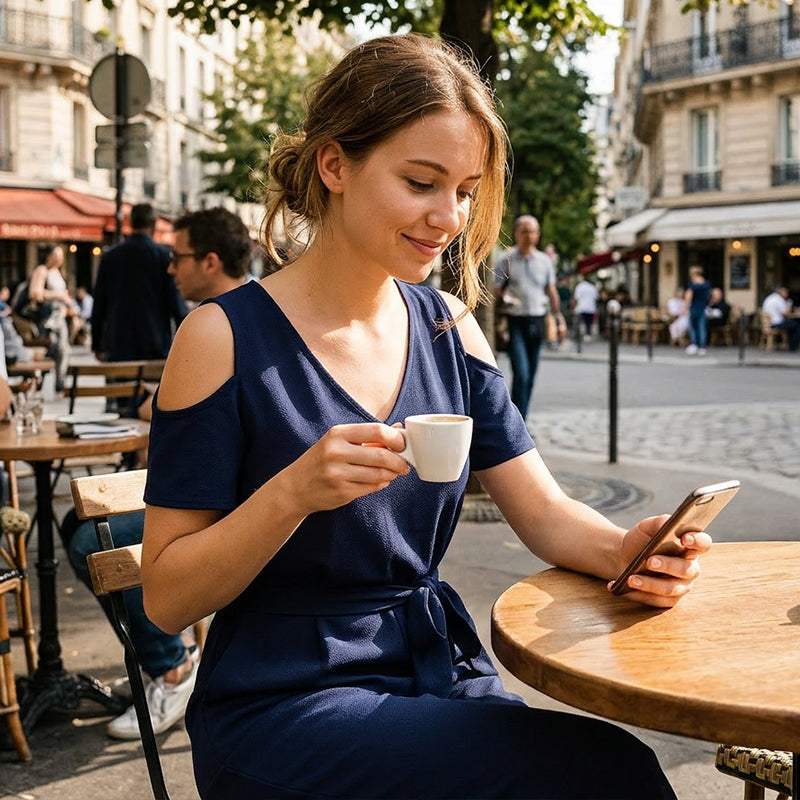 👗🌸 Combinaison élégante à épaules dénudées pour femme – moderne, légère et polyvalente – idéale pour les journées chaudes, les soirées et les occasions spéciales
