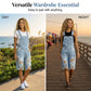 👖 60% DE RÉDUCTION 🌊 Salopette short femme en jean – Bleu clair délavé, détails déchirés & bords effilochés – Coupe décontractée, idéale pour le quotidien urbain ou l’été – look tendance et confortable ✨