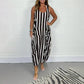 Robe longue sans manches à rayures pour femme