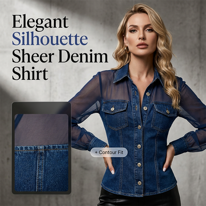 Haut en denim patchwork à mailles pour femme