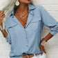 👚 60% DE RÉDUCTION ☀️ Chemise femme unie – Col, manches longues & boutonnage – Tissu doux, facile à assortir avec jean, jupe ou veste – intemporelle et polyvalente 🕶️✨