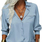 👚 60% DE RÉDUCTION ☀️ Chemise femme unie – Col, manches longues & boutonnage – Tissu doux, facile à assortir avec jean, jupe ou veste – intemporelle et polyvalente 🕶️✨