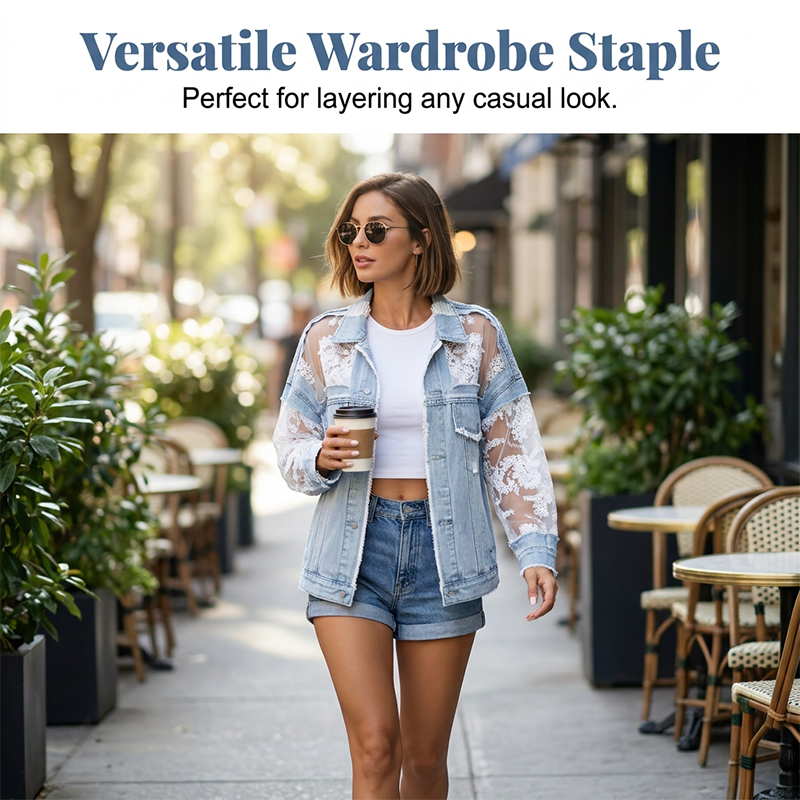 🔥ÉDITION LIMITÉE💃 Veste en dentelle confectionnée à la main ✨ Coupe décontractée, s'accorde avec toutes les tenues