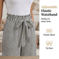 Pantalon à jambes larges et taille haute à rayures pour femme