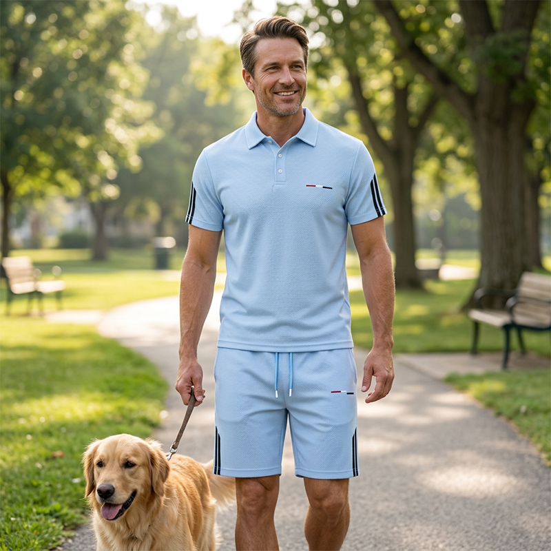 👕 Ensemble de loisirs 2 pièces pour homme – haut à manches courtes et short, respirant, confortable et polyvalent pour le quotidien, le sport et les voyages ☀️🩳