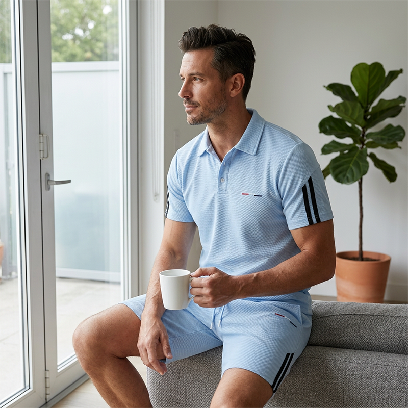 👕 Ensemble de loisirs 2 pièces pour homme – haut à manches courtes et short, respirant, confortable et polyvalent pour le quotidien, le sport et les voyages ☀️🩳