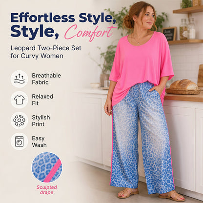 Haut ample et pantalon à imprimé léopard pour femme