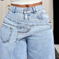 Jean pour femme à taille asymétrique et jambes larges