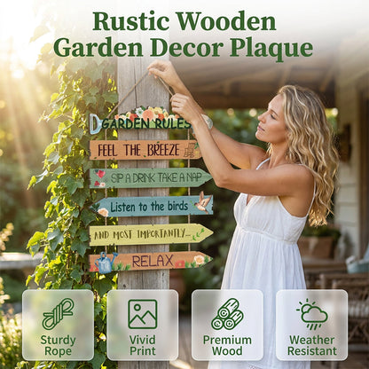 ⏳Offre limitée -50%⏰Plaque décorative murale en bois rustique pour jardin🏡