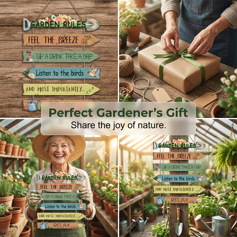 ⏳Offre limitée -50%⏰Plaque décorative murale en bois rustique pour jardin🏡