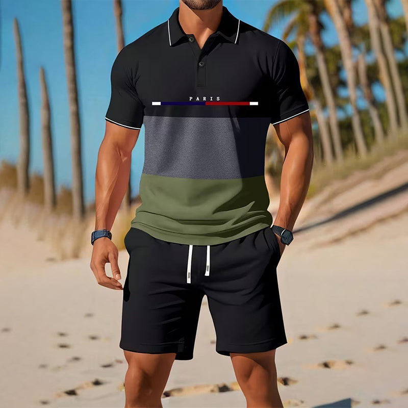 👕☀️ PROMO FLASH 50% ! Ensemble Polo + Short Homme 2 Pièces – Tissu Polyester Respirant, Col Classique, Ceinture Élastique, 10 Couleurs, Tailles S-4XL ✨