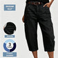 📢👖 PROMO FLASH 50% ! Pantalon Jean Court Extensible Femme – Coupe Barrel Décontractée, Taille Mi-Haute, Poches Multiples, 2 Coloris, Tailles S-3XL, Idéal Quotidien ✨