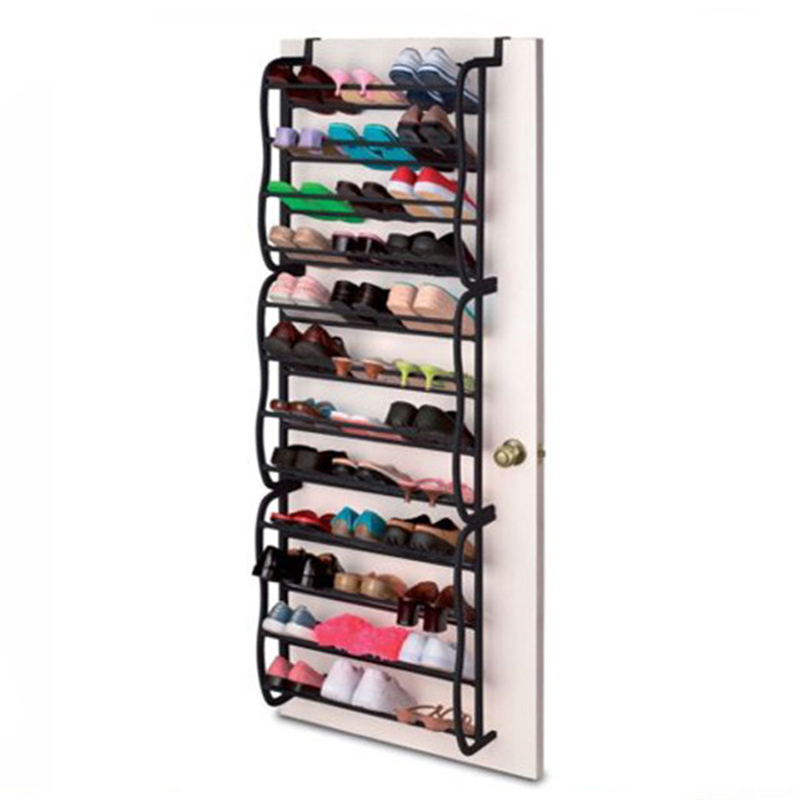👟🔥Organisateur Chaussures Suspendu Porte – Jusqu'à 36 Paires Métal Robuste Stable, Étagères Inclinées Anti-Glissement Talons Bottes Baskets, Installation Sans Outils Secondes · 3 Coloris · 4-8-12 Étages ✨