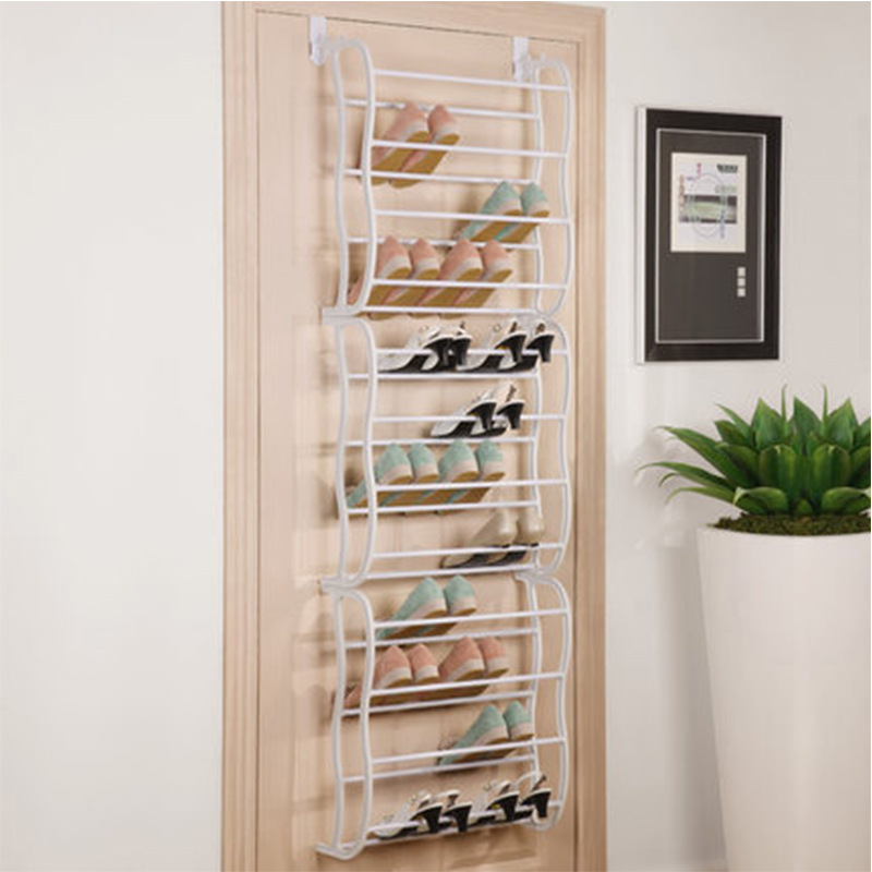 👟🔥Organisateur Chaussures Suspendu Porte – Jusqu'à 36 Paires Métal Robuste Stable, Étagères Inclinées Anti-Glissement Talons Bottes Baskets, Installation Sans Outils Secondes · 3 Coloris · 4-8-12 Étages ✨