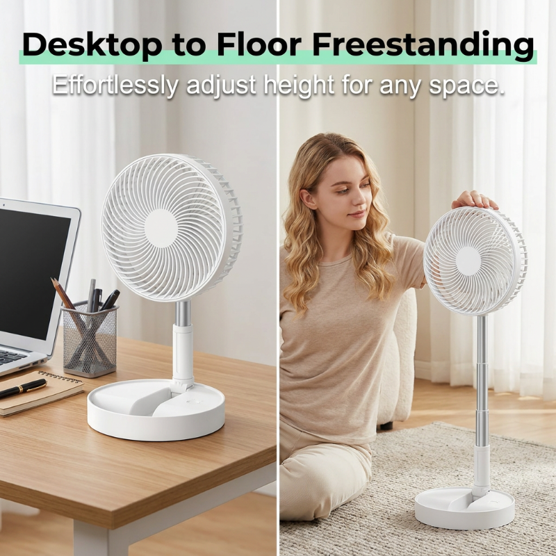 Ventilateur de sol télescopique multifonction portable