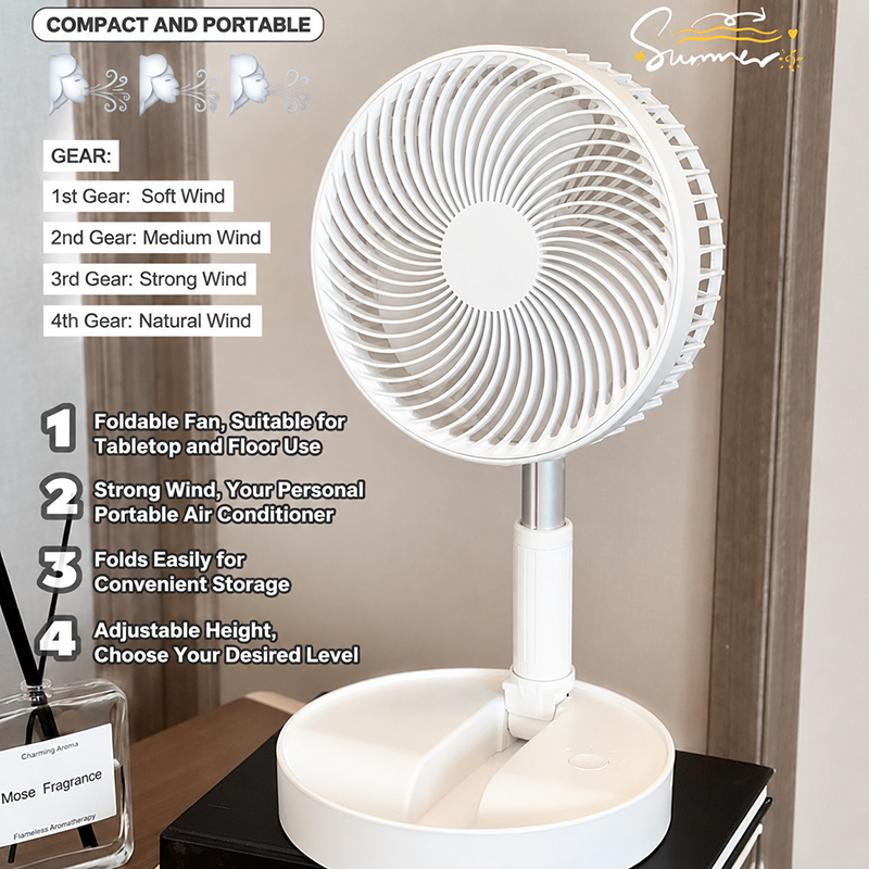 Ventilateur de sol télescopique multifonction portable