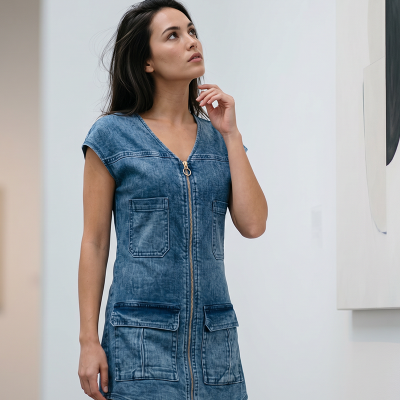 🏃‍♀️ Un véritable succès ! N’hésitez pas ! Robe décontractée à manches courtes et fermeture éclair pour femme