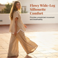 Ensemble d'intérieur pour femme composé d'un haut à col en V et d'un pantalon à jambes larges
