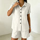 Ensemble 2 pièces pour femme : chemise boutonnée et short