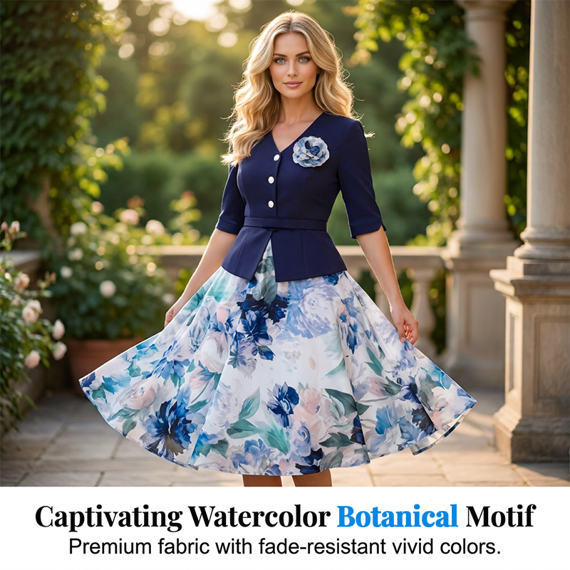 🚀 Nouveauté à moitié prix ⌛ Offre à durée limitée – Robe élégante pour femme à manches courtes et motif floral