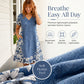 Robe femme à col V imprimé effet denim
