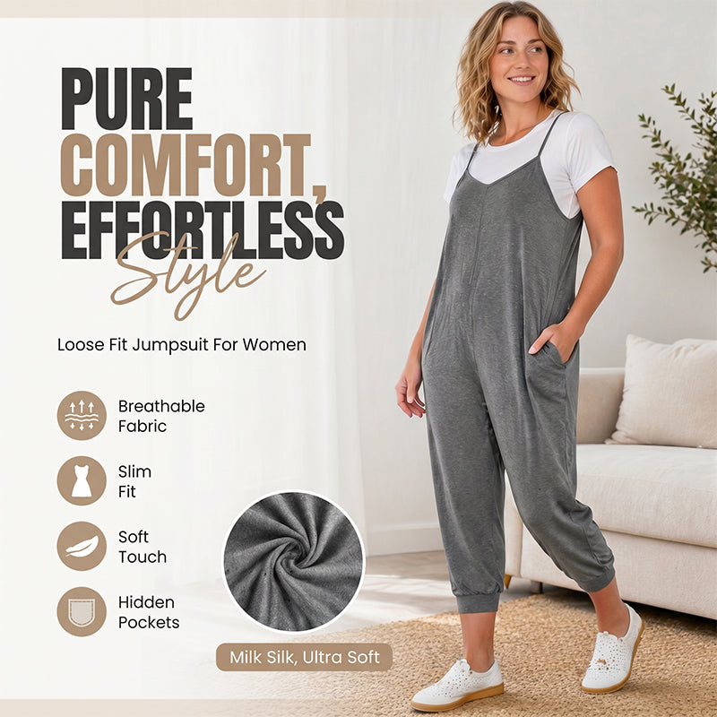 👗 PROMO LIMITÉE 50% DE RÉDUCTION ! ✨ Combinaison Salopette Bretelles Spaghetti – Coupe Ample, Tendance, Polyvalente 🌿