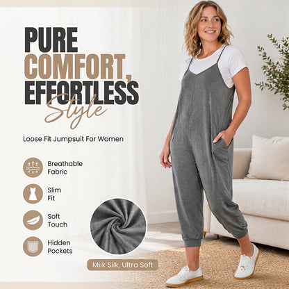 👗 PROMO LIMITÉE 50% DE RÉDUCTION ! ✨ Combinaison Salopette Bretelles Spaghetti – Coupe Ample, Tendance, Polyvalente 🌿