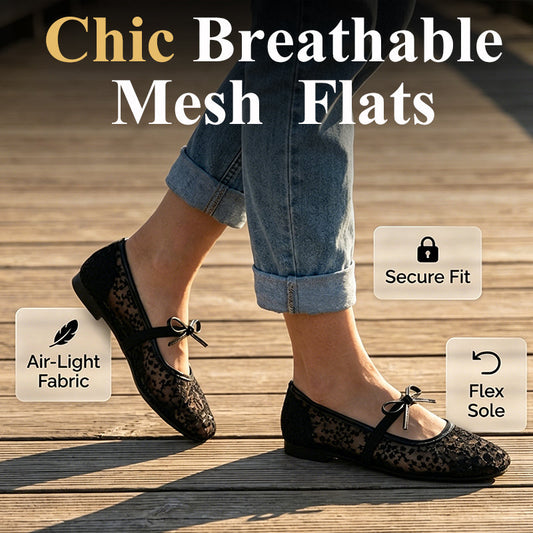 Ballerines femme style français en maille avec nœud