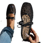 Ballerines femme style français en maille avec nœud
