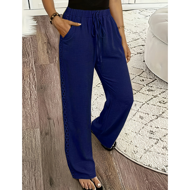 Pantalon femme décontracté à jambes droites