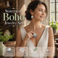Ensemble de boucles d'oreilles pendantes ajourées à trois anneaux colorés peints à l'huile – Ensemble de bijoux bohèmes pour femme