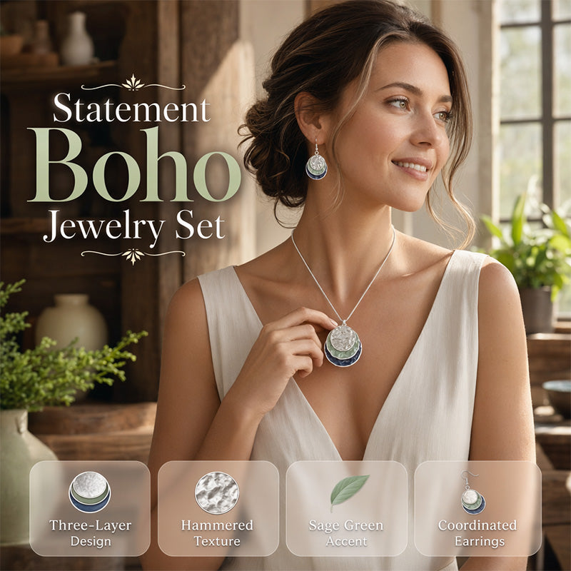 Ensemble de boucles d'oreilles pendantes ajourées à trois anneaux colorés peints à l'huile – Ensemble de bijoux bohèmes pour femme