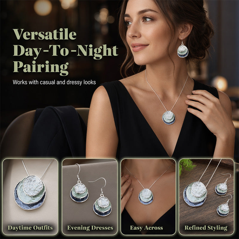 Ensemble de boucles d'oreilles pendantes ajourées à trois anneaux colorés peints à l'huile – Ensemble de bijoux bohèmes pour femme