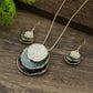Ensemble de boucles d'oreilles pendantes ajourées à trois anneaux colorés peints à l'huile – Ensemble de bijoux bohèmes pour femme