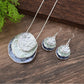 Ensemble de boucles d'oreilles pendantes ajourées à trois anneaux colorés peints à l'huile – Ensemble de bijoux bohèmes pour femme