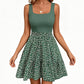 Robe d'été à fleurs et encolure carrée pour femme