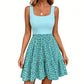 Robe d'été à fleurs et encolure carrée pour femme