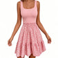 Robe d'été à fleurs et encolure carrée pour femme