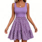Robe d'été à fleurs et encolure carrée pour femme
