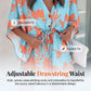 Robe d'été pour femme à col en V et manches flottantes, avec cordon de serrage